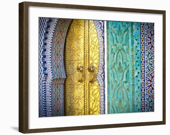 Royal Palace Door, Fes, Morocco-Doug Pearson-Framed Photographic Print