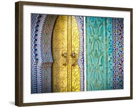 Royal Palace Door, Fes, Morocco-Doug Pearson-Framed Photographic Print