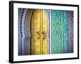 Royal Palace Door, Fes, Morocco-Doug Pearson-Framed Photographic Print