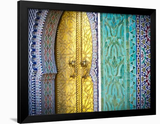 Royal Palace Door, Fes, Morocco-Doug Pearson-Framed Photographic Print