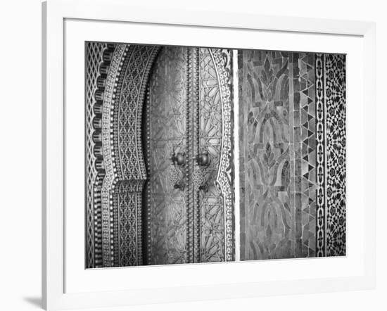 Royal Palace Door, Fes, Morocco-Doug Pearson-Framed Photographic Print