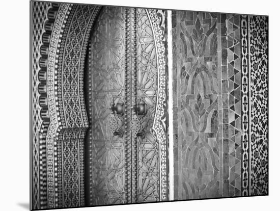 Royal Palace Door, Fes, Morocco-Doug Pearson-Mounted Photographic Print