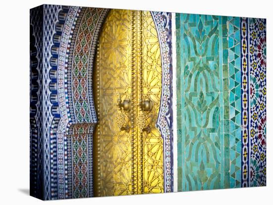 Royal Palace Door, Fes, Morocco-Doug Pearson-Stretched Canvas