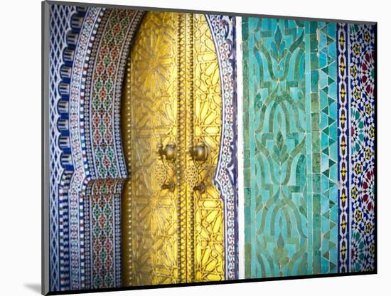 Royal Palace Door, Fes, Morocco-Doug Pearson-Mounted Photographic Print