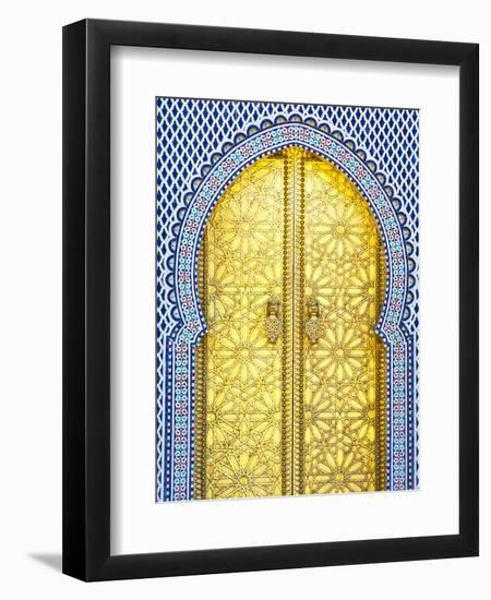 Royal Palace Door, Fes, Morocco-Doug Pearson-Framed Photographic Print