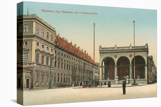 Royal Palace, Feldherrnhalle, Munich, Germany-null-Stretched Canvas