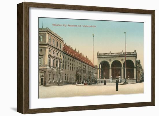 Royal Palace, Feldherrnhalle, Munich, Germany-null-Framed Art Print