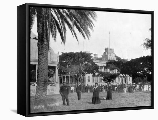 Royal Palace, Honolulu, Sandwich Islands, Late 19th Century-John L Stoddard-Framed Stretched Canvas