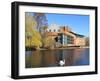 Royal Shakespeare Company Theatre and River Avon, Stratford-Upon-Avon, Warwickshire, England, UK-Rolf Richardson-Framed Photographic Print