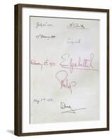 Royal Signatory Pages, from the Register of Members at the Royal Institution-null-Framed Giclee Print