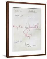 Royal Signatory Pages, from the Register of Members at the Royal Institution-null-Framed Giclee Print