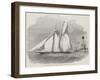 Royal Thames Yacht-Club Schooner Match, The Shark Rounding The Mouse Light-Ship-Edwin Weedon-Framed Giclee Print
