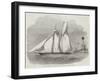 Royal Thames Yacht-Club Schooner Match, The Shark Rounding The Mouse Light-Ship-Edwin Weedon-Framed Giclee Print