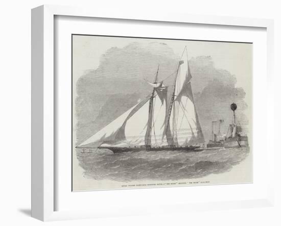 Royal Thames Yacht-Club Schooner Match, The Shark Rounding The Mouse Light-Ship-Edwin Weedon-Framed Giclee Print