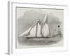 Royal Thames Yacht-Club Schooner Match, The Shark Rounding The Mouse Light-Ship-Edwin Weedon-Framed Giclee Print