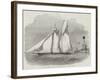 Royal Thames Yacht-Club Schooner Match, The Shark Rounding The Mouse Light-Ship-Edwin Weedon-Framed Giclee Print