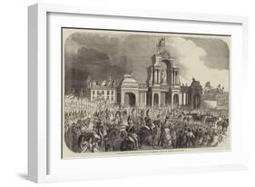 Royal Visit to Manchester, the Royal Procession at Windsor Bridge Arch, Salford-null-Framed Giclee Print