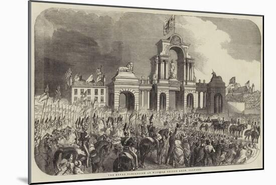 Royal Visit to Manchester, the Royal Procession at Windsor Bridge Arch, Salford-null-Mounted Giclee Print