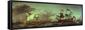 Royal Visit to the Fleet, 5th June 1672-Willem van de Velde-Framed Stretched Canvas