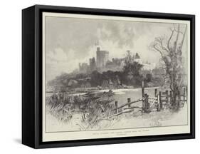 Royal Windsor, the Castle Viewed from the Thames-Herbert Railton-Framed Stretched Canvas