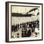 Royal Yacht Passing the Battleship HMS Nile, Coronation Review, Spithead, Hampshire, 1902-Underwood & Underwood-Framed Photographic Print