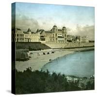 Royan (Charente-Maritime, France), the Casino Seen from the Beach, Circa 1890-1895-Leon, Levy et Fils-Stretched Canvas