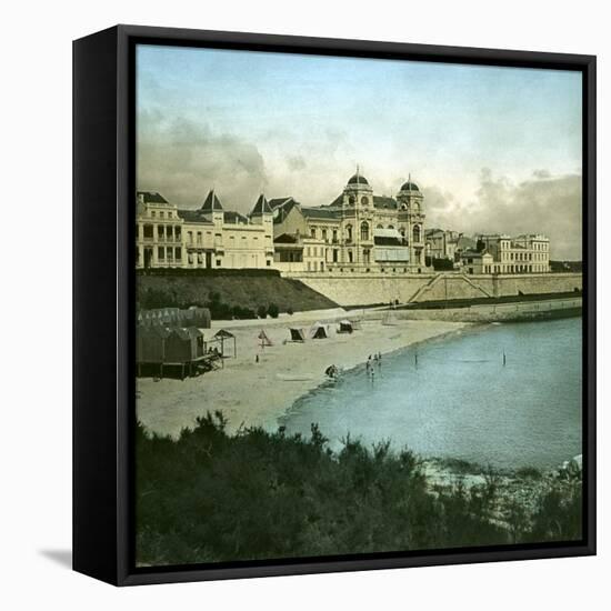 Royan (Charente-Maritime, France), the Casino Seen from the Beach, Circa 1890-1895-Leon, Levy et Fils-Framed Stretched Canvas