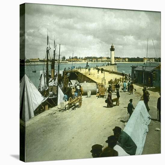 Royan (Charente-Maritime, France), the Port, Circa 1890-1895-Leon, Levy et Fils-Stretched Canvas