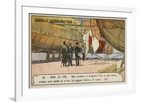 Roze's Dirigible Airship Consisting of Two Twin Balloons with a Nacelle Between Them, 1901-null-Framed Giclee Print