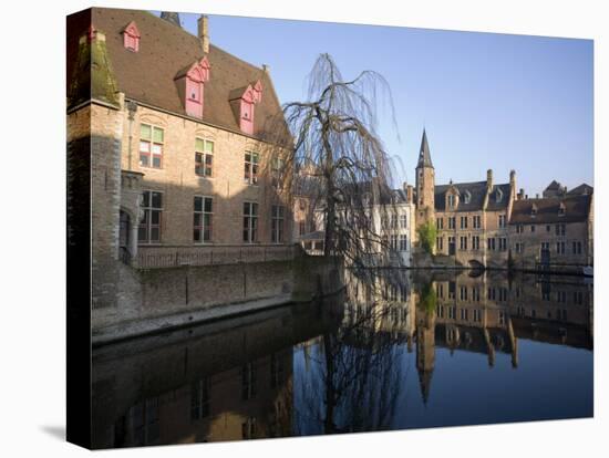 Rozenhoedkaai and Belfry from Braambergstraat, Near Markt, Central Bruges, Belgium-White Gary-Stretched Canvas