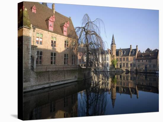 Rozenhoedkaai and Belfry from Braambergstraat, Near Markt, Central Bruges, Belgium-White Gary-Stretched Canvas