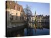 Rozenhoedkaai and Belfry from Braambergstraat, Near Markt, Central Bruges, Belgium-White Gary-Stretched Canvas