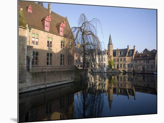 Rozenhoedkaai and Belfry from Braambergstraat, Near Markt, Central Bruges, Belgium-White Gary-Mounted Photographic Print