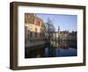 Rozenhoedkaai and Belfry from Braambergstraat, Near Markt, Central Bruges, Belgium-White Gary-Framed Photographic Print