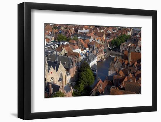 Rozenhoedkaai seen from the top of Belfry Tower (Belfort Tower), UNESCO World Heritage Site, Bruges-Peter Barritt-Framed Photographic Print