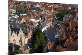 Rozenhoedkaai seen from the top of Belfry Tower (Belfort Tower), UNESCO World Heritage Site, Bruges-Peter Barritt-Mounted Photographic Print