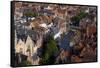 Rozenhoedkaai seen from the top of Belfry Tower (Belfort Tower), UNESCO World Heritage Site, Bruges-Peter Barritt-Framed Stretched Canvas