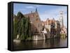 Rozenhoedkaai View, Bruges, Belgium-Kymri Wilt-Framed Stretched Canvas