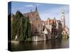 Rozenhoedkaai View, Bruges, Belgium-Kymri Wilt-Stretched Canvas