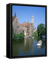 Rozenhoedkai and Belfried, Bruges (Brugge), Unesco World Heritage Site, Belgium-Hans Peter Merten-Framed Stretched Canvas