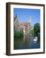 Rozenhoedkai and Belfried, Bruges (Brugge), Unesco World Heritage Site, Belgium-Hans Peter Merten-Framed Photographic Print