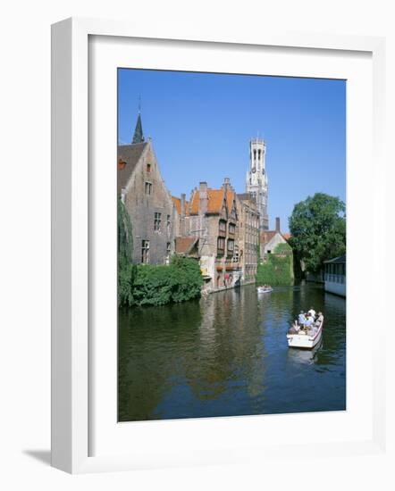 Rozenhoedkai and Belfried, Bruges (Brugge), Unesco World Heritage Site, Belgium-Hans Peter Merten-Framed Photographic Print