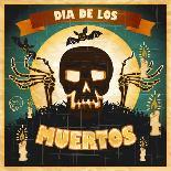 Print - Mexican Sugar Skull, Day of the Dead Poster Art-RRA79-Art Print