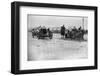 RSS Hebelers Lagonda passing R Childes crashed Lea-Francis, BARC 6-Hour Race, Brooklands, 1929-Bill Brunell-Framed Photographic Print