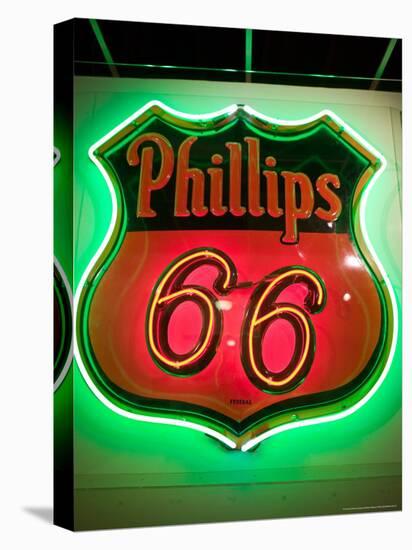 Rt.66 Museum with Phillips 66 Gas Station Sign, St. Louis, Missouri, USA-Walter Bibikow-Stretched Canvas