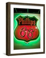 Rt.66 Museum with Phillips 66 Gas Station Sign, St. Louis, Missouri, USA-Walter Bibikow-Framed Photographic Print