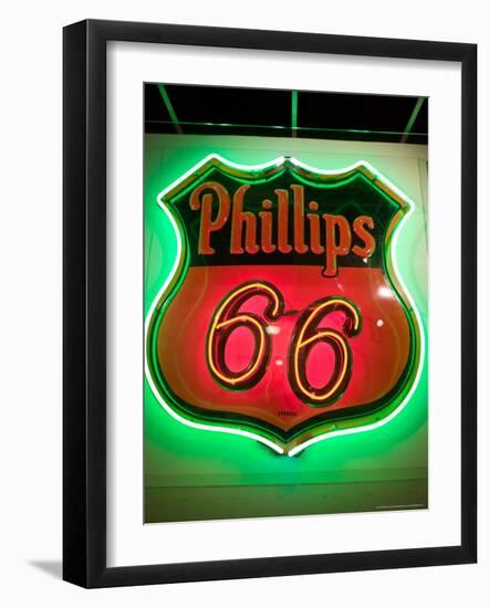 Rt.66 Museum with Phillips 66 Gas Station Sign, St. Louis, Missouri, USA-Walter Bibikow-Framed Photographic Print