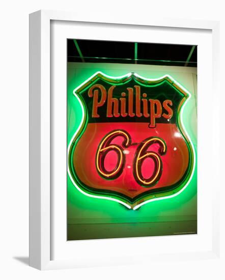 Rt.66 Museum with Phillips 66 Gas Station Sign, St. Louis, Missouri, USA-Walter Bibikow-Framed Photographic Print