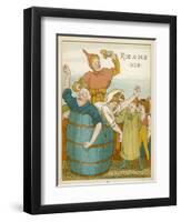 Rub-A-Dub Dub Three Men in a Tub-Edward Hamilton Bell-Framed Art Print