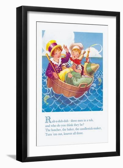 Rub-a-Dub-Dub, Three Men in a Tub-null-Framed Art Print